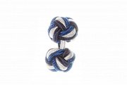 Navy Blue, White & Royal Blue Silk Cuffknots