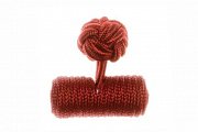 Plain Claret Deep Red Barrel Silk Cuffknots