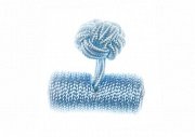Plain Light Blue Barrel Silk Cuffknots
