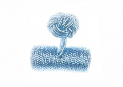Plain Light Blue Barrel Silk Cuffknots
