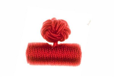 Plain Ruby Red Barrel Cuffknots Silk Knot Cufflinks