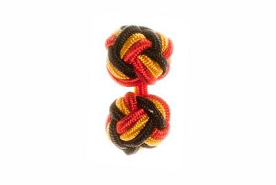 Red, Black & Gold Silk Cuffknots