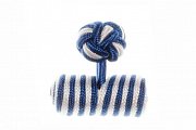 Royal Blue & White Barrel Silk Cuffknots