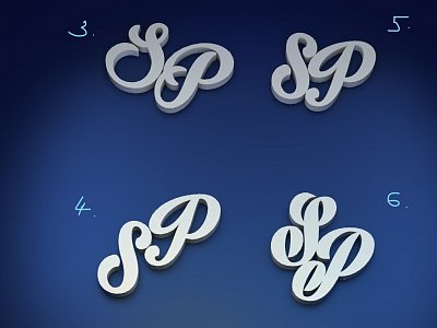 Stříbrná ozdoba do klopy s monogramem SP vyrobená na míru