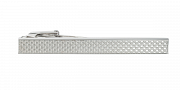 Stříbrná spona na kravatu s industriálním vzorem v délce 55 mm