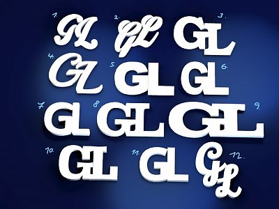 Stříbrné manžetové knoflíčky s monogramem GL vyrobené na míru podle grafického návrhu