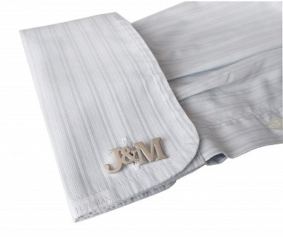 Stříbrné manžetové knoflíčky s monogramem J&M