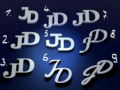 Stříbrné manžetové knoflíčky s monogramem JD-4