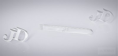 Stříbrné manžetové knoflíčky s monogramem JD-7