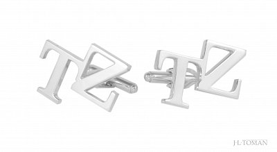 Stříbrné manžetové knoflíčky s monogramem TZ vyrobené na zakázku