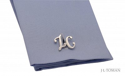 Stříbrné manžetové knoflíčky s monogramem ZC č. 7 vyrobené na míru podle grafického návrhu
