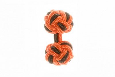 Tango Orange & Black Silk Cuffknots