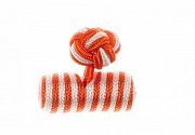 Tango Orange & White Barrel Silk Cuffknots