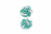 Turquoise & White Silk Cuffknots