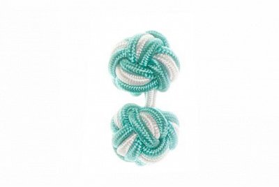 Turquoise & White Silk Cuffknots