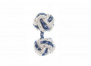 White and Royal Blue Sparkle Silk Cuffknots
