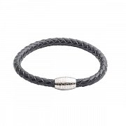 Černý kožený náramek Kitoko M (18-19cm)