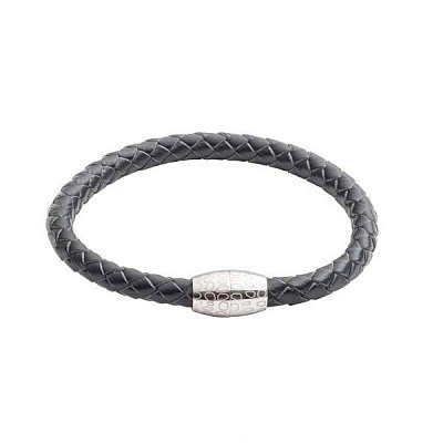 Černý kožený náramek Kitoko M (18-19cm)