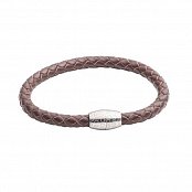 Hnědý kožený luxusní náramek Kitoko L (20-21cm)