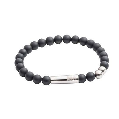 Luxusní černý náramek z onyxu v matném provedení S (16-17cm)