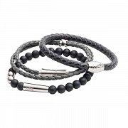 Luxusní černý náramek z onyxu v matném provedení S (16-17cm)