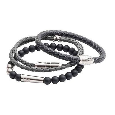 Luxusní černý náramek z onyxu v matném provedení S (16-17cm)