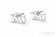 Manžetové knoflíčky s monogramem KU č.6 vyrobené na zakázku