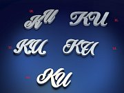 Manžetové knoflíčky s monogramem KU č.6 vyrobené na zakázku