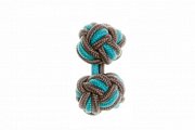 Mid Grey & Turquoise Green Cuffknots Silk Knot