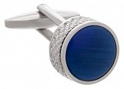 Modré luxusní manžetové knoflíčky s ozdobným okrajem