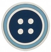 Modrý odznak do klopy saka knoflík se světle modrým okrajem ve šperkařském smaltu