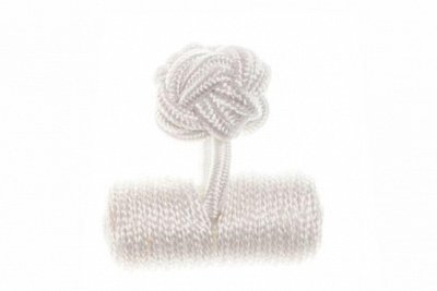 Plain White Barrel Silk Cuffknots
