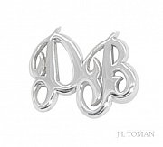 Stříbrná ozdoba do klopy s monogramem DB č. 12