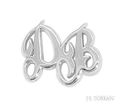 Stříbrná ozdoba do klopy s monogramem DB č. 12