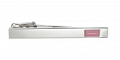 Stříbrná spona na kravatu s růžovým detailem v délce 55 mm