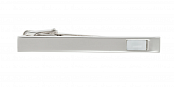 Stříbrná spona na kravatu se sněhobílým detailem v délce 55 mm