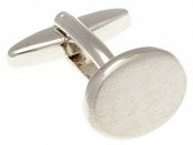 Stříbrné manžetové knoflíčky s efektem jemného broušení na oválu