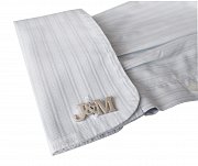 3 písmena monogram stříbrné manžetové knoflíčky