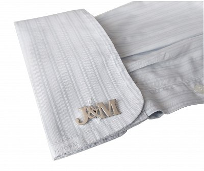 3 písmena monogram stříbrné manžetové knoflíčky