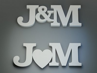 3 písmena monogram stříbrné manžetové knoflíčky