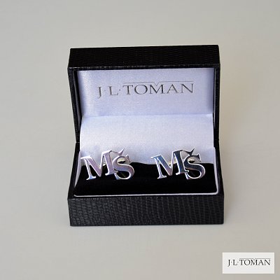 Stříbrné manžetové knoflíčky s monogramem Ag 925 ct