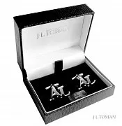 Stříbrné manžetové knoflíčky s monogramem AL vyrobené na míru