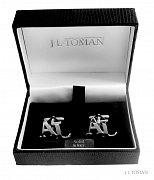 Stříbrné manžetové knoflíčky s monogramem AL vyrobené na míru