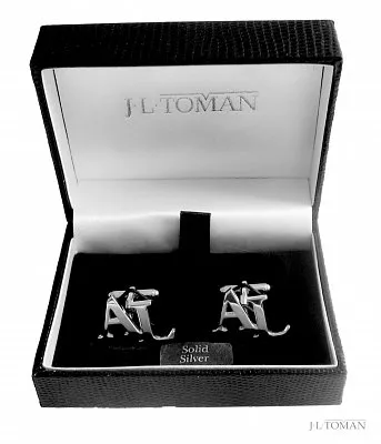 Stříbrné manžetové knoflíčky s monogramem AL vyrobené na míru