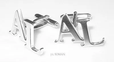 Stříbrné manžetové knoflíčky s monogramem AL vyrobené na míru