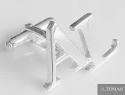 Stříbrné manžetové knoflíčky s monogramem AL vyrobené na míru