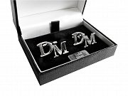 Stříbrné manžetové knoflíčky s monogramem DM ručně vyrobené Ag 925/1000