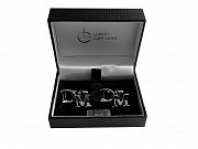 Stříbrné manžetové knoflíčky s monogramem DM ručně vyrobené Ag 925/1000