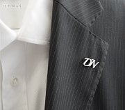 Stříbrné manžetové knoflíčky s monogramem DN č. 13  vyrobené na zakázku podle grafického návrhu
