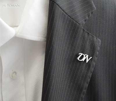 Stříbrné manžetové knoflíčky s monogramem DN č. 13  vyrobené na zakázku podle grafického návrhu